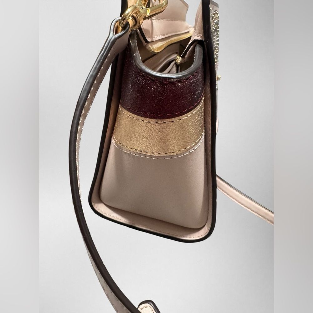 Michael Kors Selma Pink Leather Studded Firework Celestial Crossbody Bag RARE LE - Picture 4 of 11